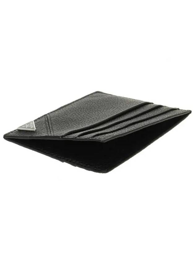 Vitello Triangular Logo Card Wallet Black - PRADA - BALAAN 5