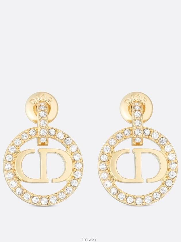 Petit CD Crystal Earrings Gold - DIOR - BALAAN 2