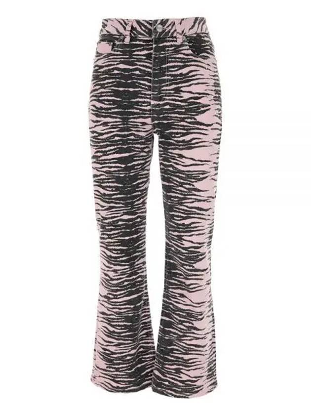 Tiger crop denim pants light pink J1049 - GANNI - BALAAN 1