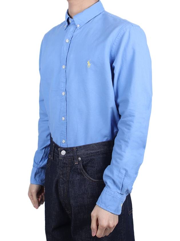 Men's Slim Fit Oxford Long Sleeve Shirt Blue - POLO RALPH LAUREN - BALAAN.