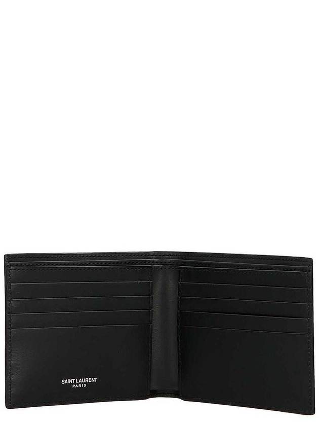 Tiny Cassandre East West Wallet in Matte Leather Black - SAINT LAURENT - BALAAN 4