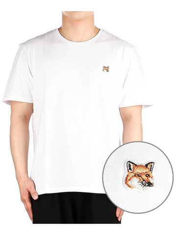 Men s Foxhead Short Sleeve T Shirt LM00104KJ0008 WHITE - MAISON KITSUNE - BALAAN 1