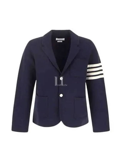 4 Bar Knit Blazer Jacket Navy - THOM BROWNE - BALAAN 2