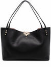 Rockstud Leather Tote Bag Bag Black - VALENTINO - BALAAN 1