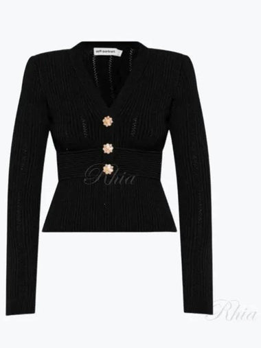 Pointer jewel button knit AW24 117T B black - SELF PORTRAIT - BALAAN 1