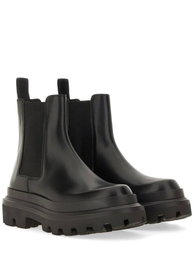 Men's Leather Chelsea Boots Black - DOLCE&GABBANA - BALAAN 3