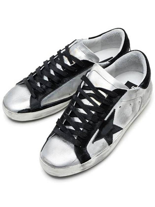 Black Tab Leather Superstar Low Top Sneakers Silver - GOLDEN GOOSE - BALAAN 2