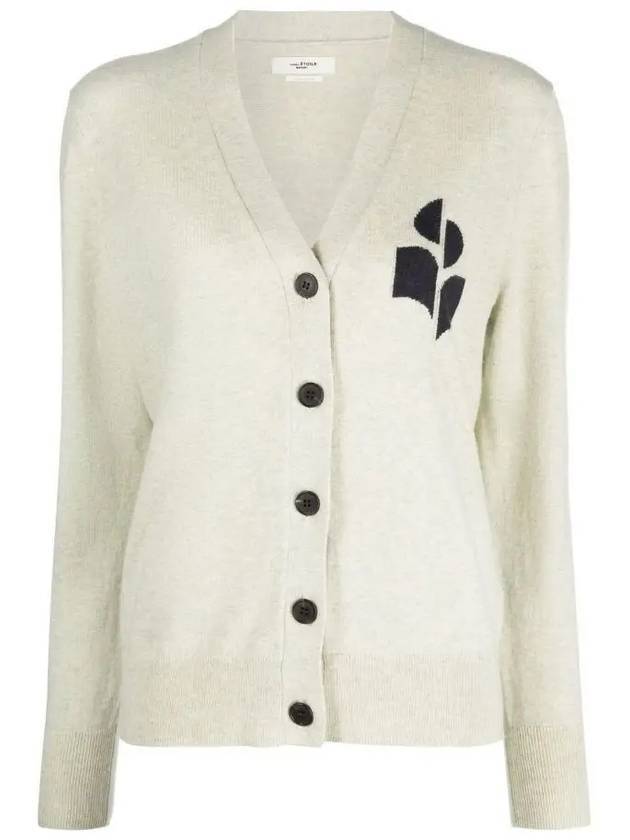 Karin logo cardigan light gray - ISABEL MARANT - BALAAN 1