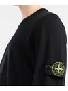 Logo Patch Round Neck Knit Top Black - STONE ISLAND - BALAAN 7