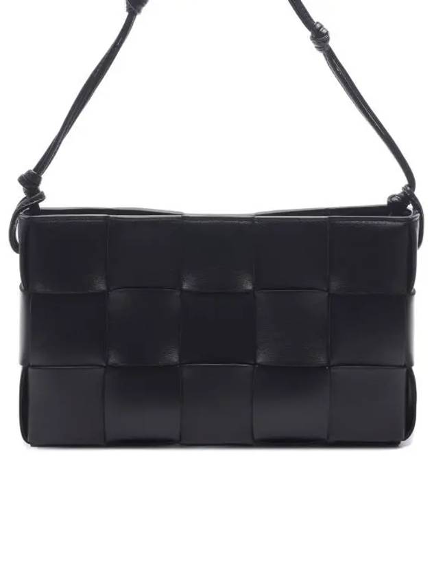 Intrecciato Cassette Leather Pouch Shoulder Bag Black - BOTTEGA VENETA - BALAAN 2