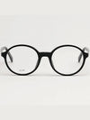 Eyewear Logo Round Eyeglasses Shiny Black - CELINE - BALAAN 4