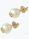 Crystal Pearl Stud Earrings Gold - TORY BURCH - BALAAN 2