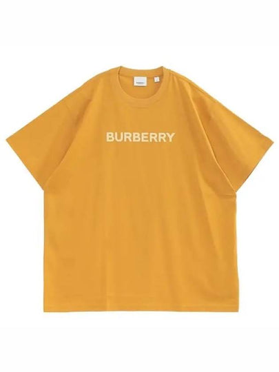 Men's Logo Print Cotton Short Sleeve T-Shirt Yellow - BURBERRY - BALAAN 2