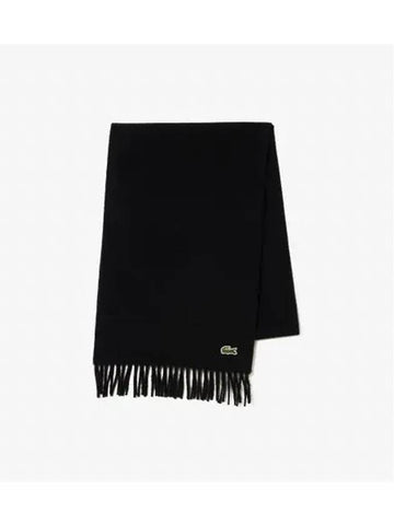 Wool cash blend basic muffler black - LACOSTE - BALAAN 1