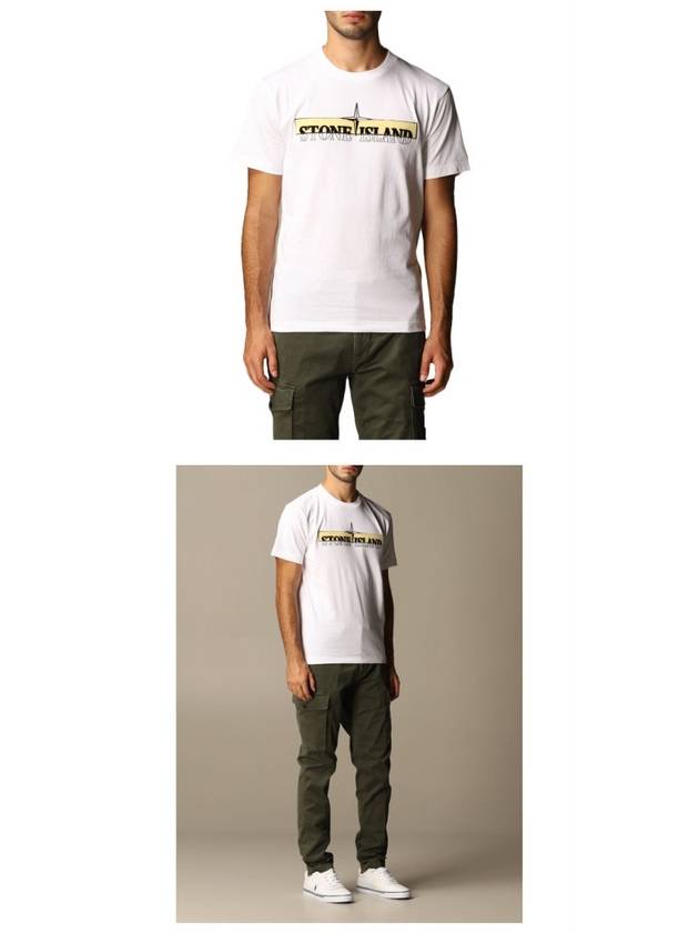 Logo Patch Short Sleeve T-Shirt White - STONE ISLAND - BALAAN 5