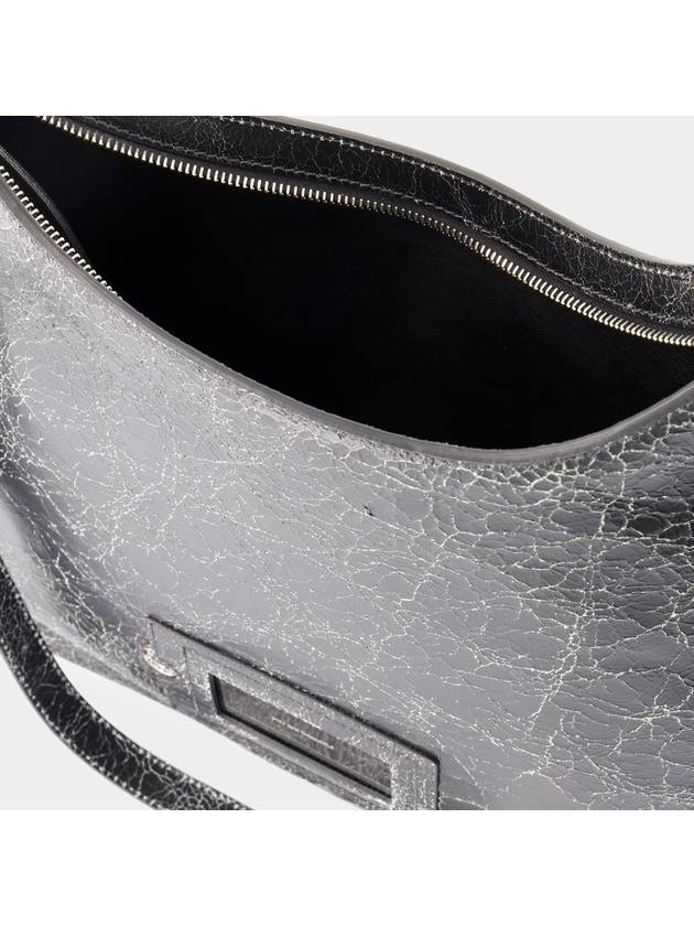 Flat Crack Leather Shoulder Bag Black - ACNE STUDIOS - BALAAN 5