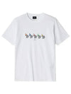 Zebra Line Up Logo Print Cotton Short Sleeve T-Shirt White - PAUL SMITH - BALAAN 2