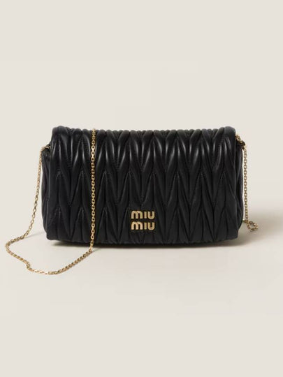 Matelasse Nappa Leather Logo Mini Bag Black - MIU MIU - BALAAN 2