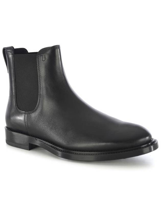 Round Toe Leather Chelsea Boots Black - TOD'S - BALAAN 4