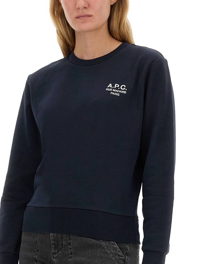 Rue Madame Cotton Sweatshirt Navy - A.P.C. - BALAAN 5