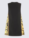 Barocco Panel Shift Short Dress Black - VERSACE - BALAAN 4