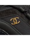 Women's Mixed Fiber Sneakers Calfskin Black Gold CC - CHANEL - BALAAN 9