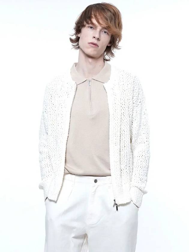 Punching knit zip up cardigan white - CHANCE'S NOI - BALAAN 10