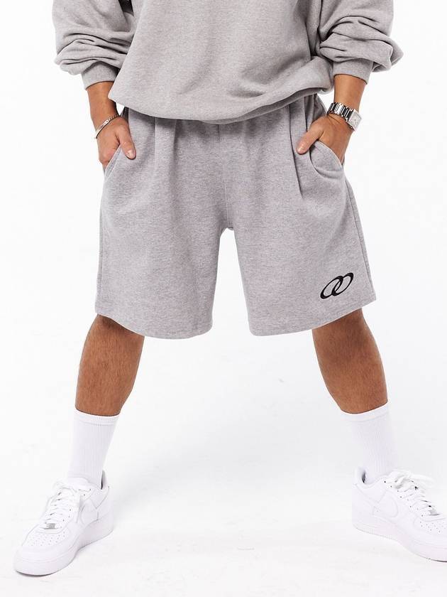 Double Loop Logo One-Tuck Bermuda Shorts Grey - MAVRK - BALAAN 1