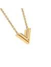 Essential V Necklace Gold - LOUIS VUITTON - BALAAN 3