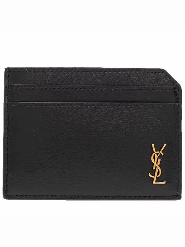 Tiny Cassandre Open Shiny Leather Card Wallet Black - SAINT LAURENT - BALAAN 2