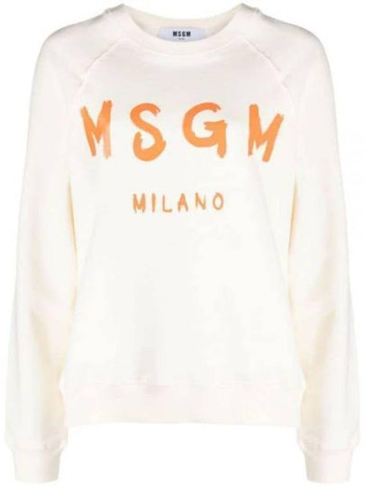 Brushed Logo Cotton Sweatshirt Ivory - MSGM - BALAAN 2