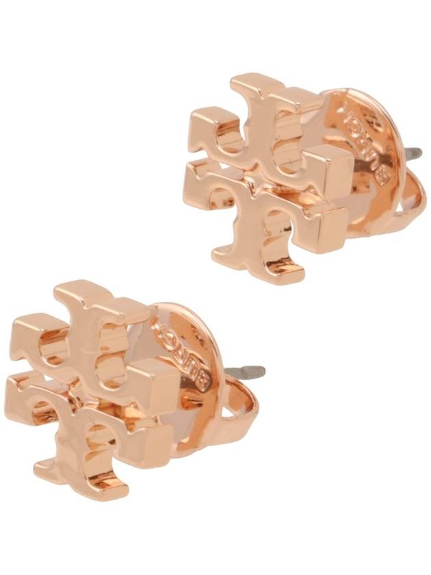 Logo Stud Earrings Rose Gold - TORY BURCH - BALAAN 3