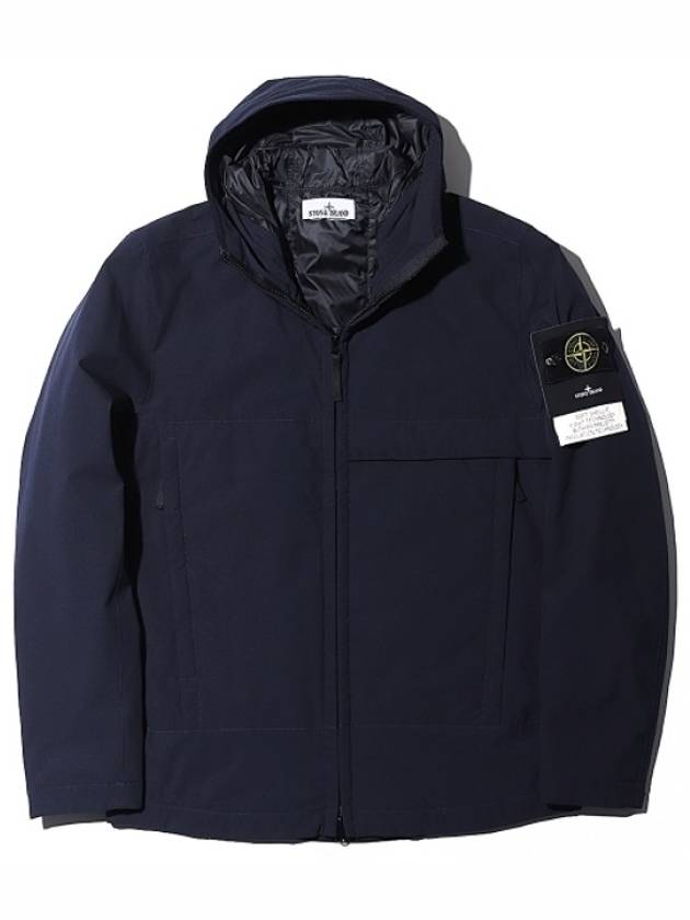 Men's Soft Shell Pure Insulation Technology Primaloft Hooded Jacket Navy - STONE ISLAND - BALAAN 2