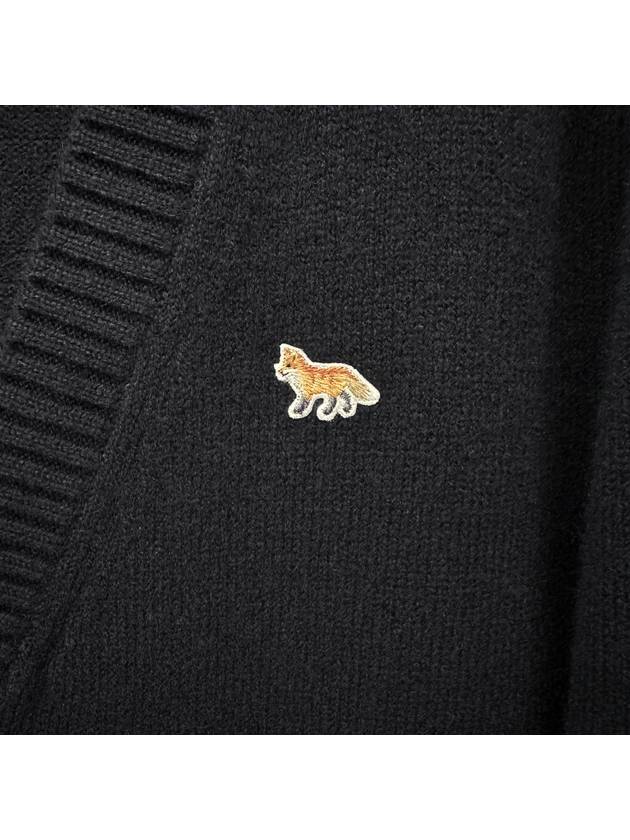 Baby Fox Patch Cosy Cardigan Black - MAISON KITSUNE - BALAAN 4