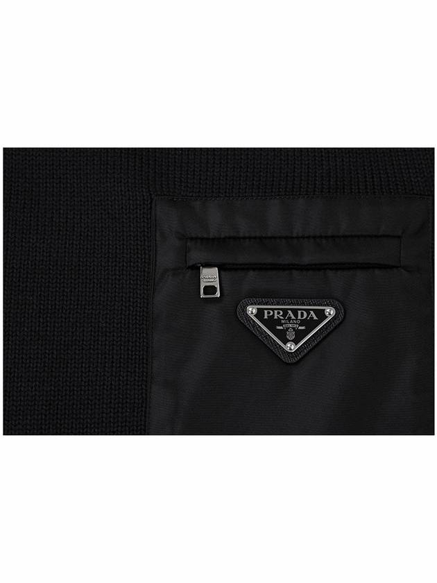 Triangle Logo Pocket Knitted Sweater Black - PRADA - BALAAN 5