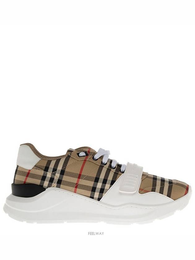 Vintage Check Suede Leather Sneakers Archive Beige - BURBERRY - BALAAN 4