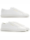 Men's Andy Leather Low Top Sneakers White - SAINT LAURENT - BALAAN 2