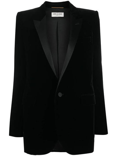 Velvet Tuxedo Jacket Black - SAINT LAURENT - BALAAN 2