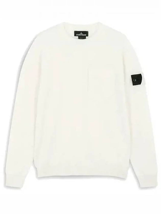 Men's Shadow Project Wappen Pocket Wool Knit Top White - STONE ISLAND - BALAAN 2