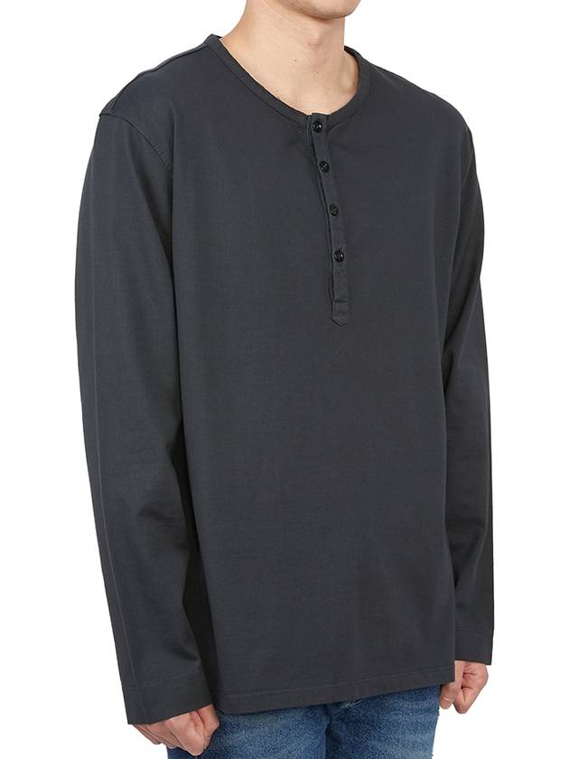 Henley Long Sleeve T-Shirt Charcoal - TEN C - BALAAN 6