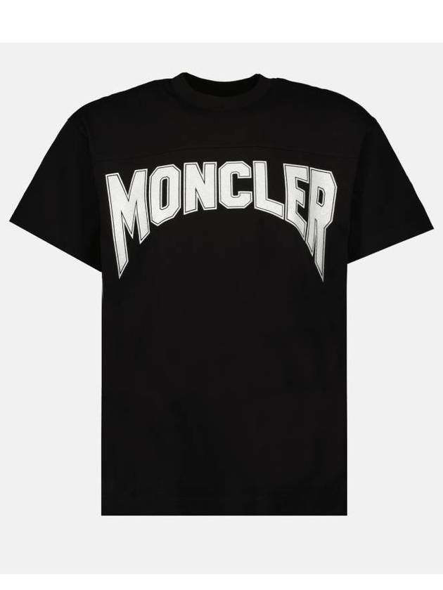 Logo Print Cotton Short Sleeve T-Shirt Black - MONCLER - BALAAN 2