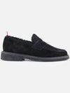 Shearling Lining Suede Penny Loafers Black - THOM BROWNE - BALAAN 2