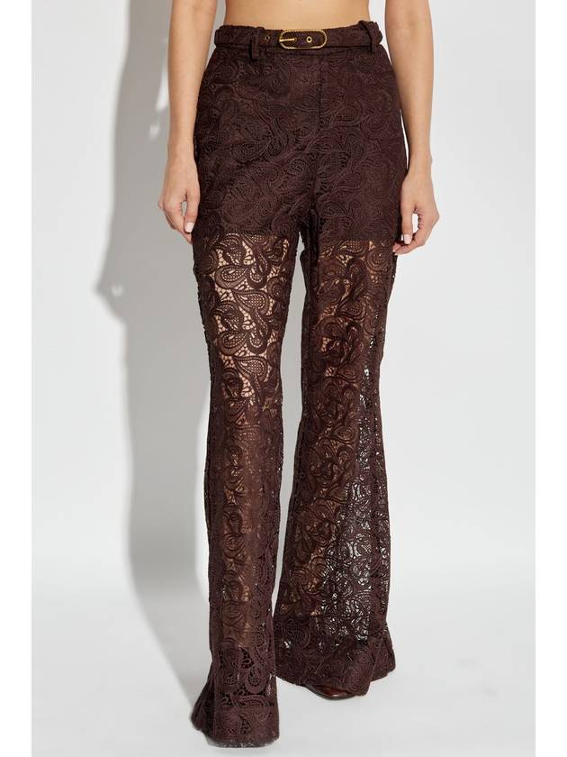 Zimmermann Lace Trousers With Flared Legs, Women's, Brown - ZIMMERMANN - BALAAN 3