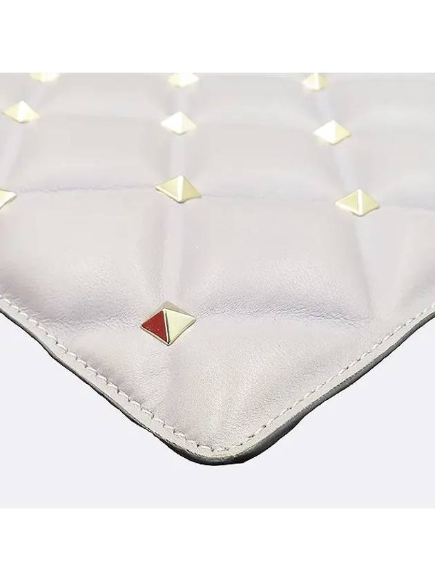 SW2P0Q70NAP Gray Leather Candy Stud Clutch - VALENTINO - BALAAN 4