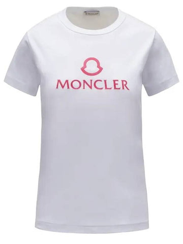 Women's Logo Short Sleeve T-Shirt White - MONCLER - BALAAN 1