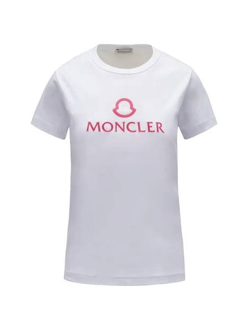 Women's Logo Short Sleeve T-Shirt White - MONCLER - BALAAN 1