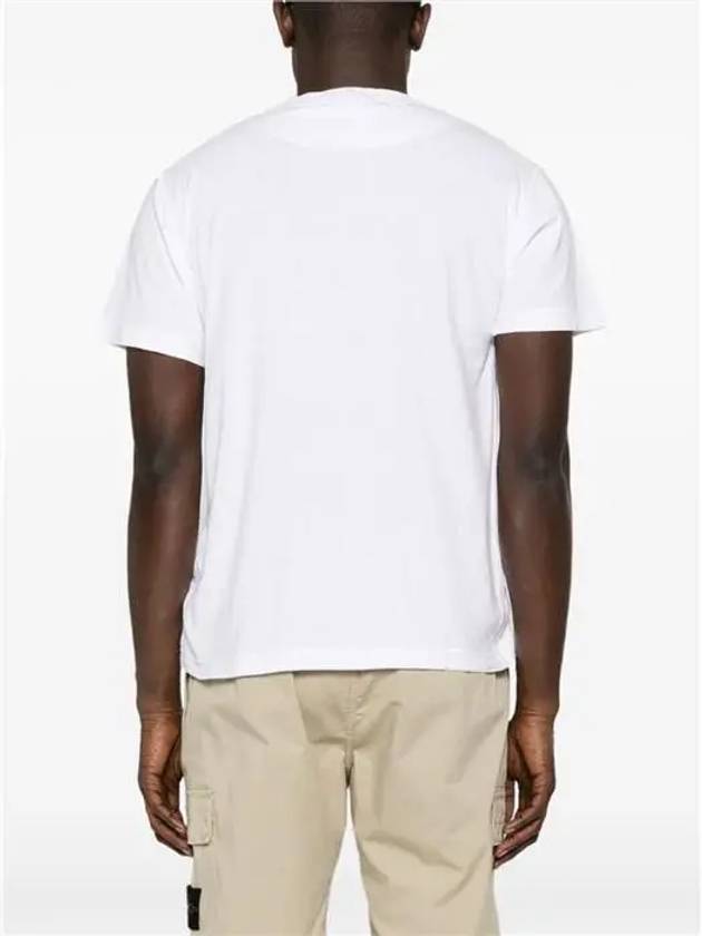 Organic Cotton Short Sleeve T-Shirt White - STONE ISLAND - BALAAN 5