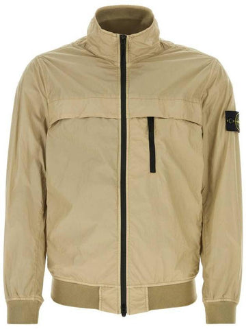 Compass Badge Pleated Windbreaker Sand - STONE ISLAND - BALAAN 1