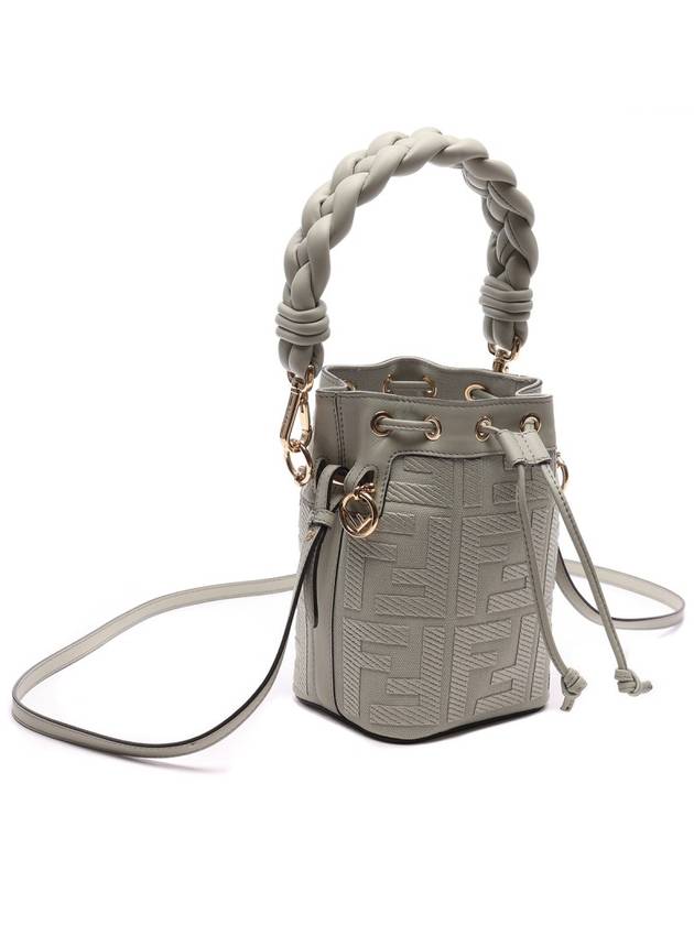 Mon Tresor Mini FF Canvas Bucket Bag Green - FENDI - BALAAN 4