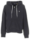 Embroidered Logo Zip Up Hoodie Black - POLO RALPH LAUREN - BALAAN 2